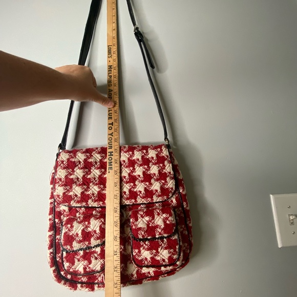 VERA BRADLEY Saddlebag Hipster HOUNDSTOOTH RED TWEED - Picture 13 of 16